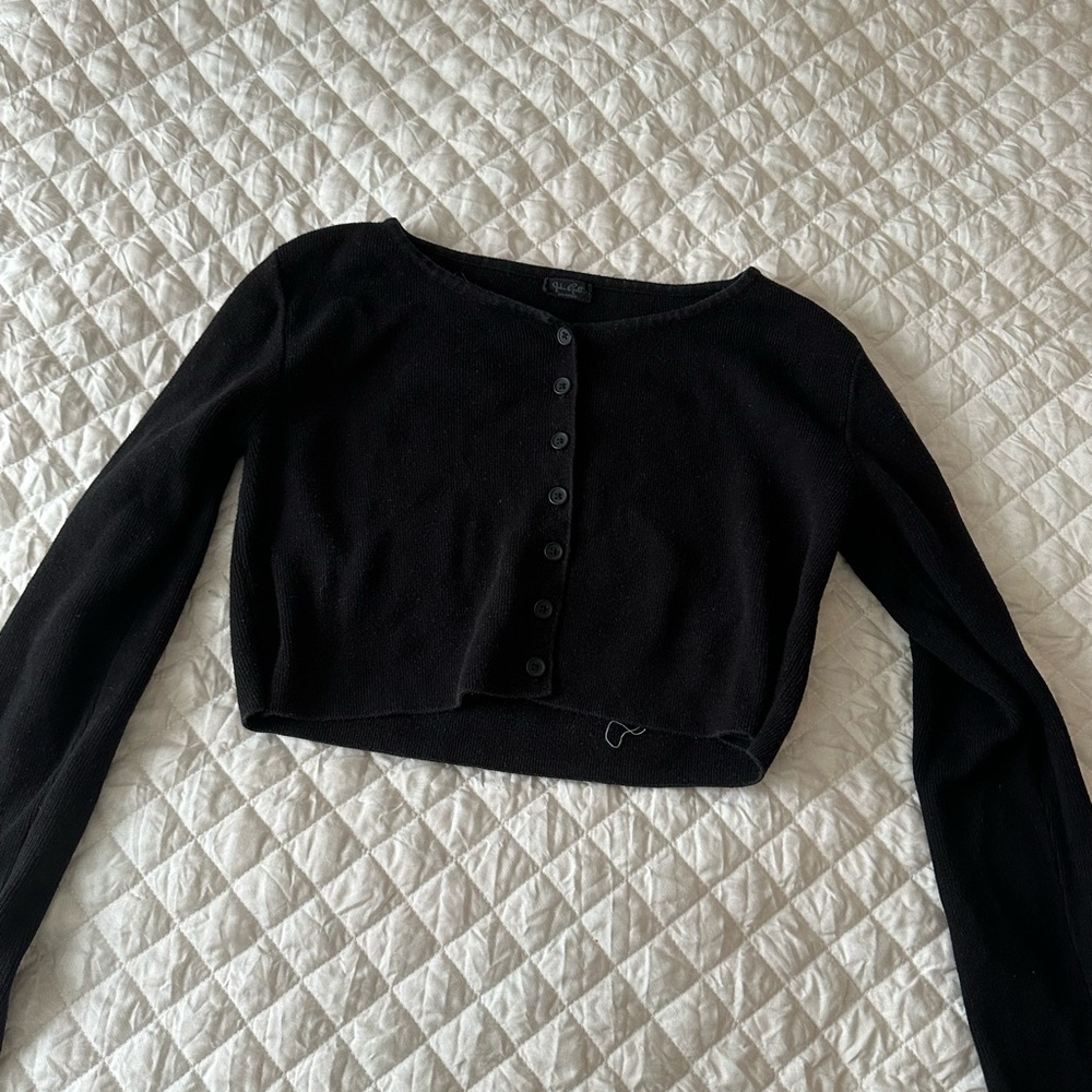 john galt black cropped cardigan